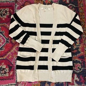 Black striped cardigan